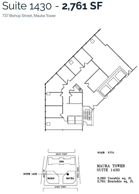 733 Bishop St, Honolulu, HI for lease Floor Plan- Image 1 of 1
