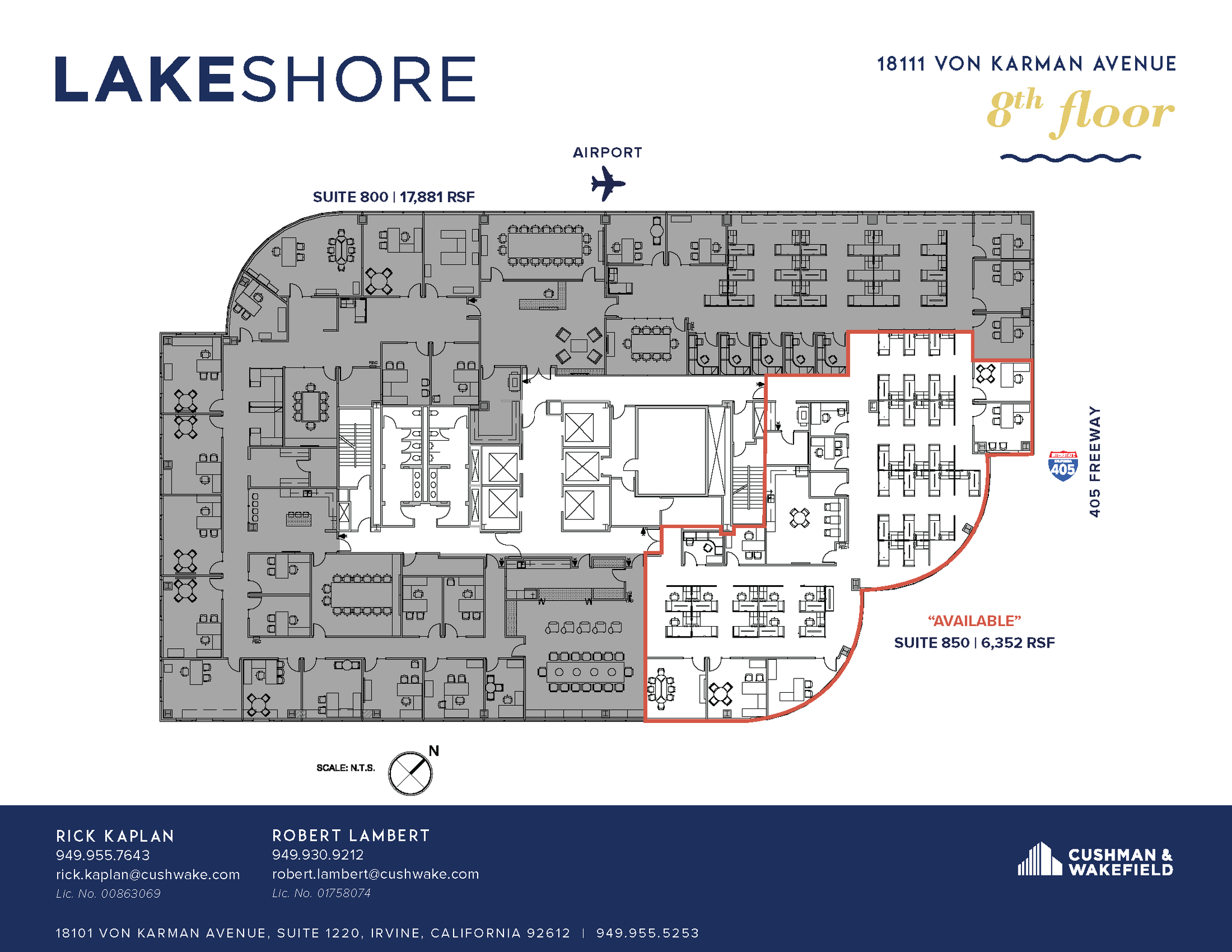 18101 Von Karman Ave, Irvine, CA for lease Floor Plan- Image 1 of 3