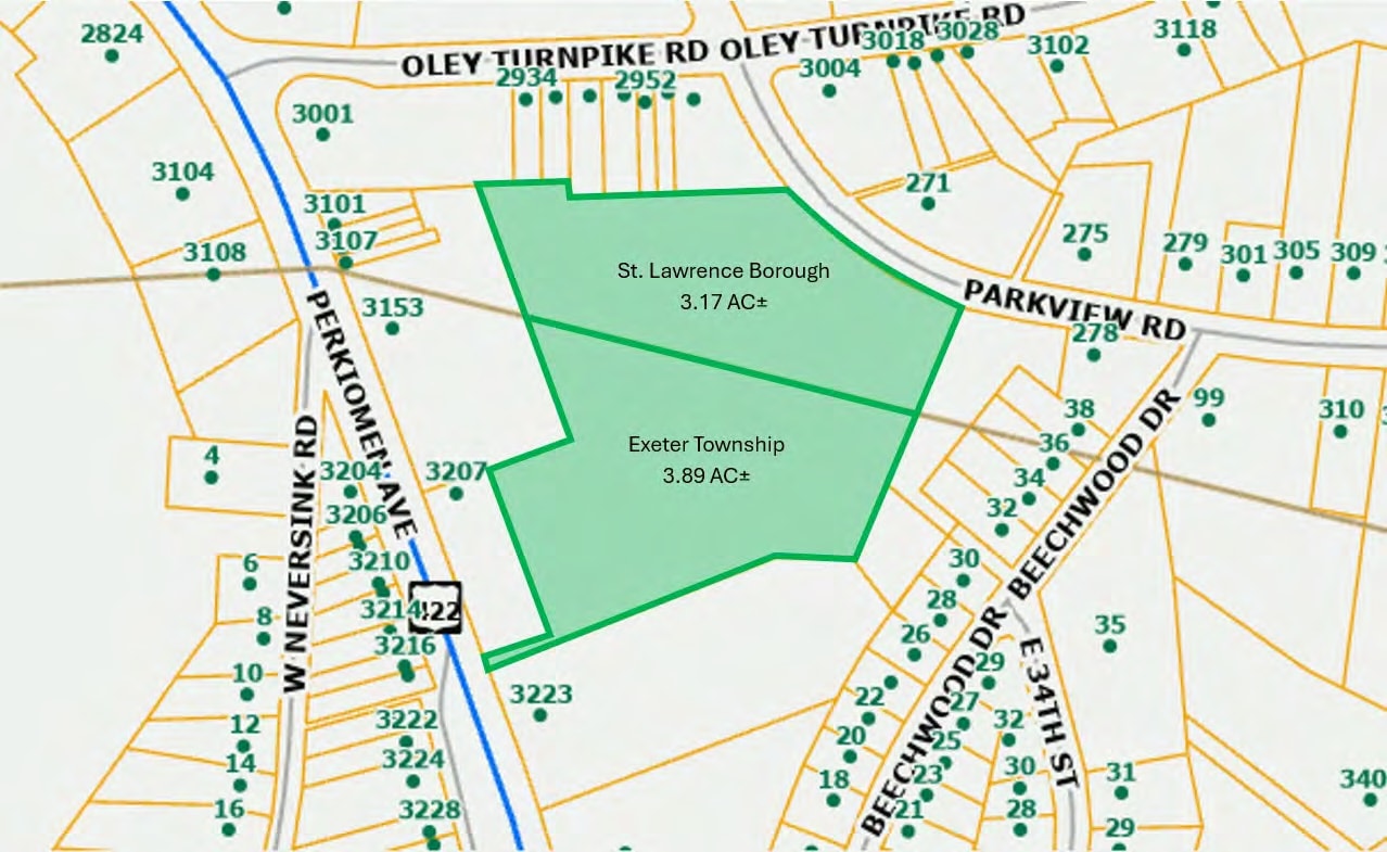 Parkview Rd, Reading, PA for sale Plat Map- Image 1 of 3