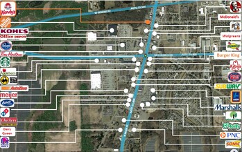 436-486 S Main St, Lapeer, MI - aerial  map view