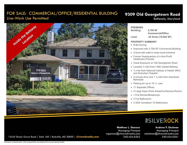 9309 Old Georgetown Rd, Bethesda, MD for sale - Building Photo - Image 1 of 1