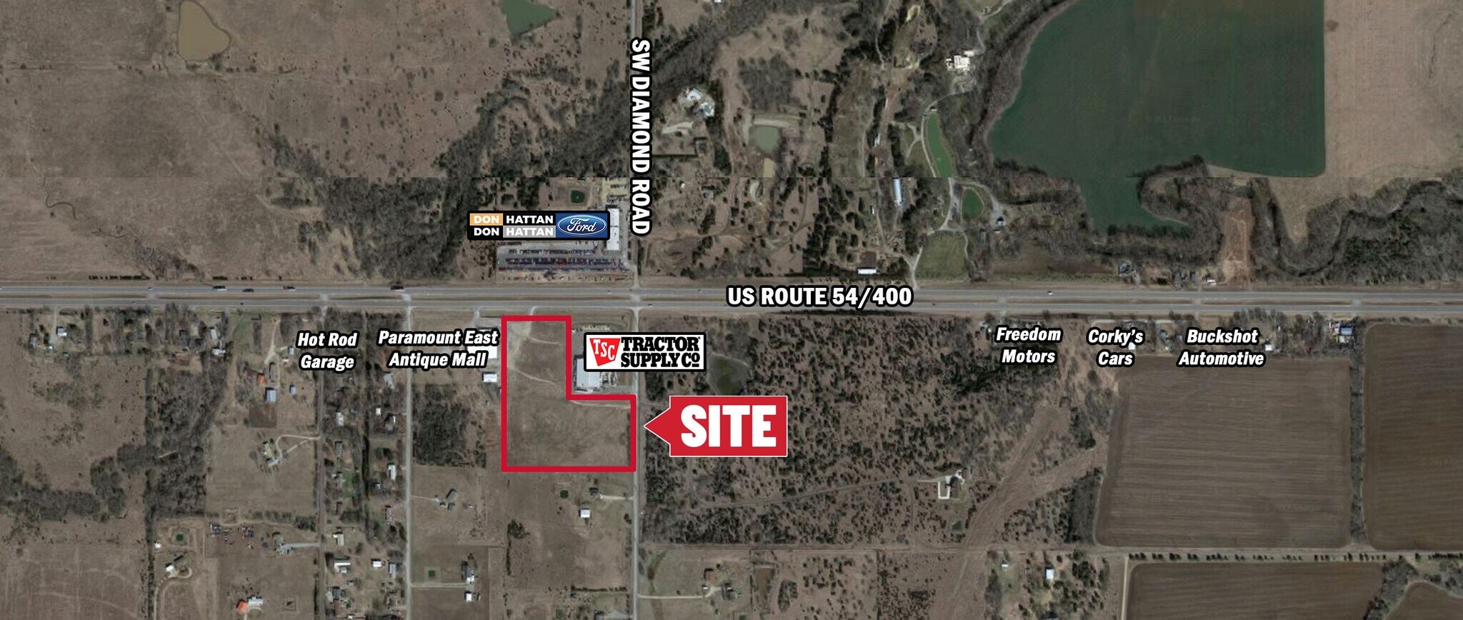 10033 SW Diamond Rd, Augusta, KS for sale Aerial- Image 1 of 1