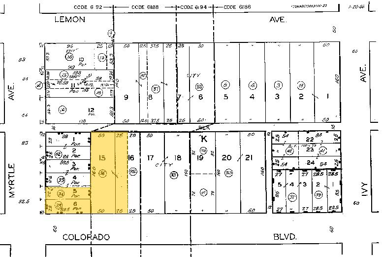 534 S Myrtle Ave, Monrovia, CA for sale - Plat Map - Image 1 of 1