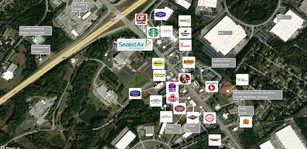 Rogers Bridge Rd, Duncan, SC for sale - Aerial - Image 2 of 2