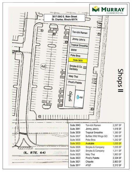 3817-3843 E Main St, Saint Charles, IL for lease - Site Plan - Image 2 of 2