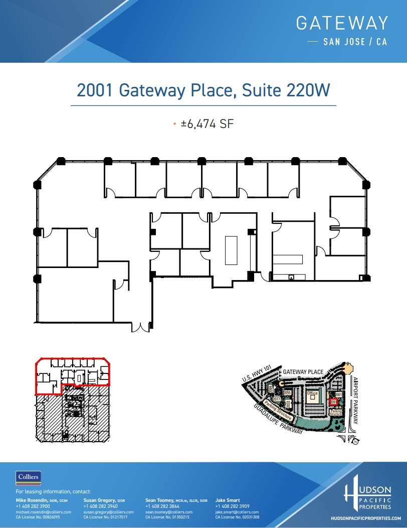 2001 Gateway Pl, San Jose, CA for lease Floor Plan- Image 1 of 1