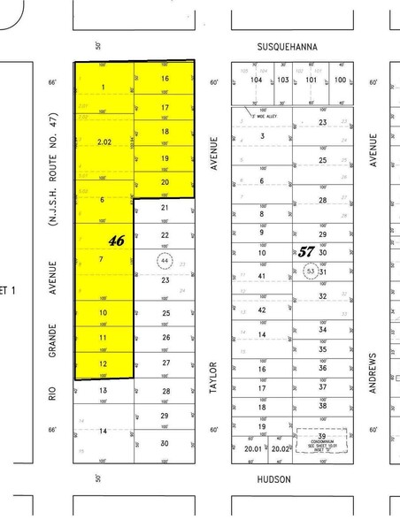 437-447 W Rio Grande Ave, Wildwood, NJ for sale - Plat Map - Image 1 of 1