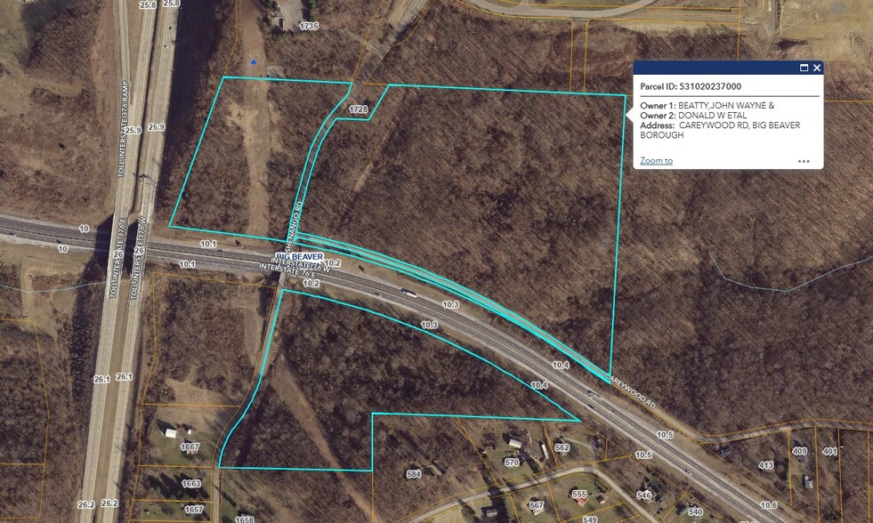 I-376 - Exit 26, New Galilee, PA for sale - Aerial - Image 1 of 1