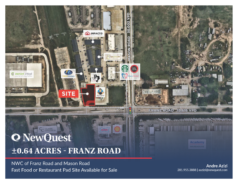 NWQ of Franz Rd and Mason rd, Katy, TX for sale - Building Photo - Image 1 of 3