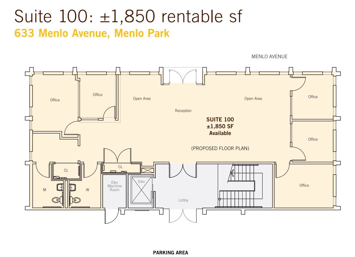 633 Menlo Ave, Menlo Park, CA for lease Floor Plan- Image 1 of 1