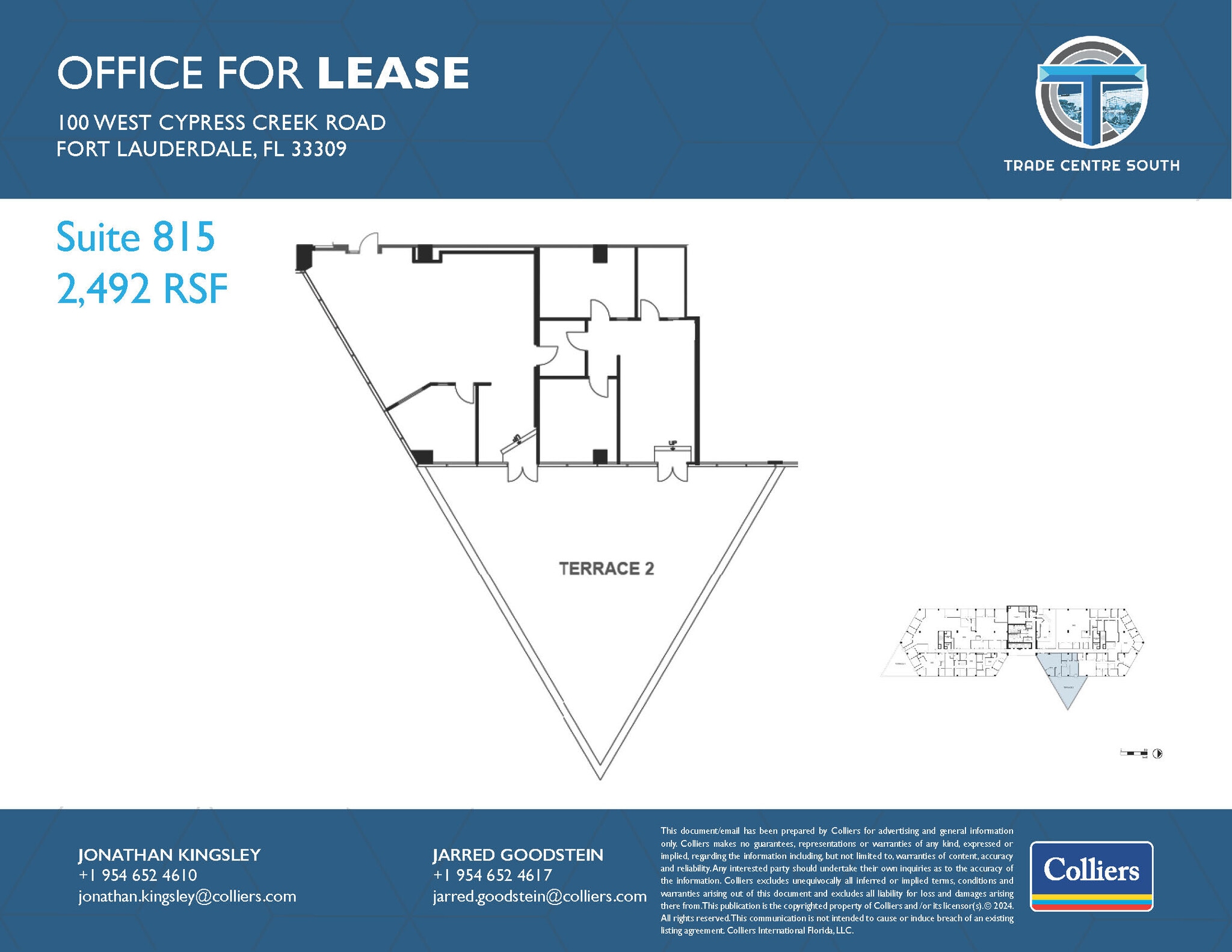 100 W Cypress Creek Rd, Fort Lauderdale, FL for lease Floor Plan- Image 1 of 1