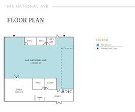 645 National Ave, Mountain View, CA for lease Floor Plan- Image 1 of 6