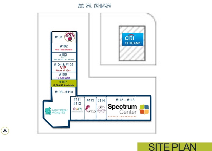 30 W Shaw Ave, Clovis, CA for lease - Site Plan - Image 2 of 2