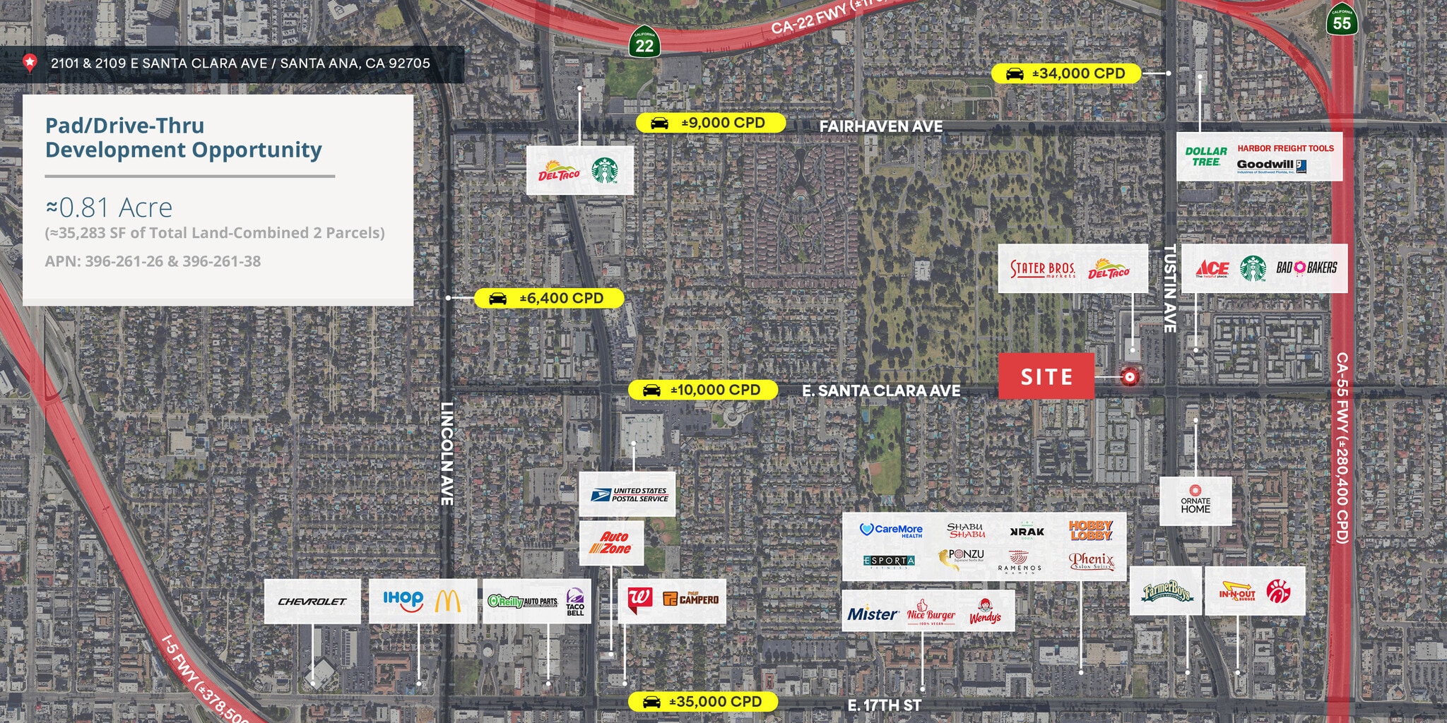2101-2109 E Santa Clara Ave, Santa Ana, CA for lease Aerial- Image 1 of 1
