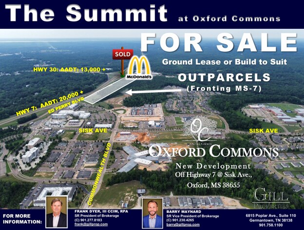 The Summit at Oxford Commons - Sisk Ave., Oxford, MS for sale Building Photo- Image 1 of 1