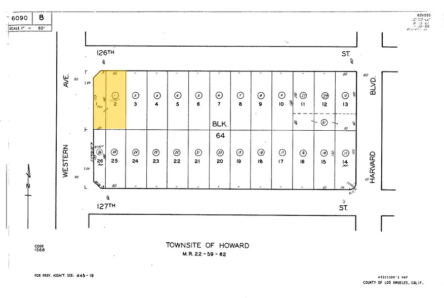 12610 S Western Ave, Los Angeles, CA for sale - Plat Map - Image 2 of 3