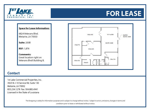 6824 Veterans Memorial Blvd, Metairie, LA for lease Floor Plan- Image 1 of 18