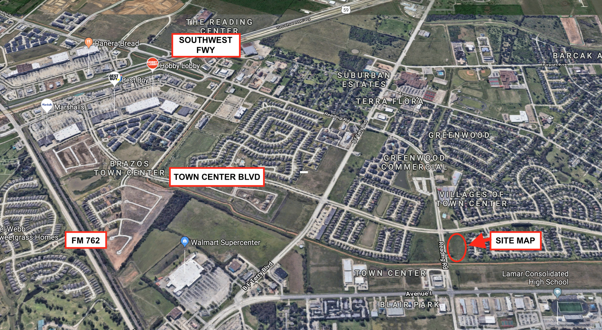 5080 Reading Rd, Rosenberg, TX for sale Aerial- Image 1 of 1