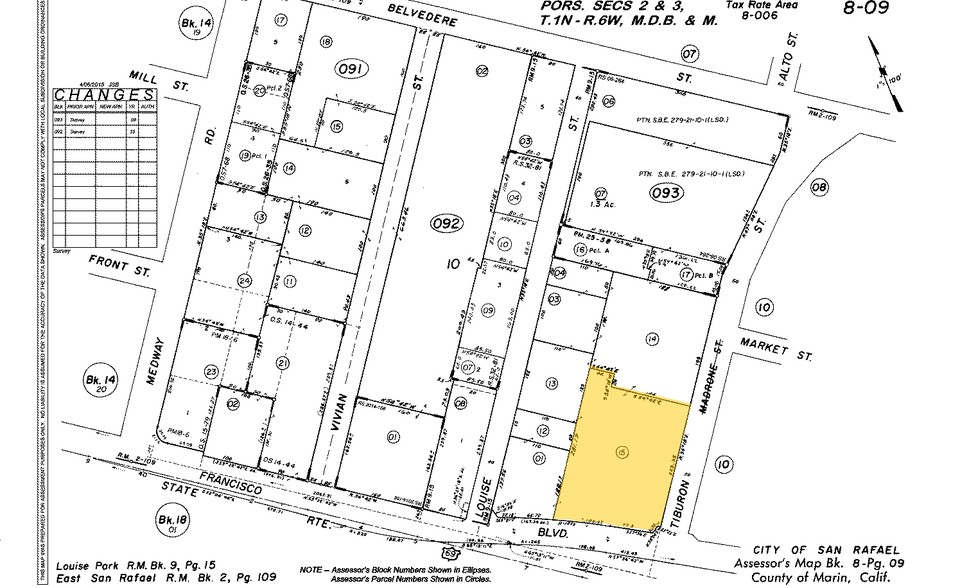 863 E Francisco Blvd, San Rafael, CA for lease - Plat Map - Image 2 of 4