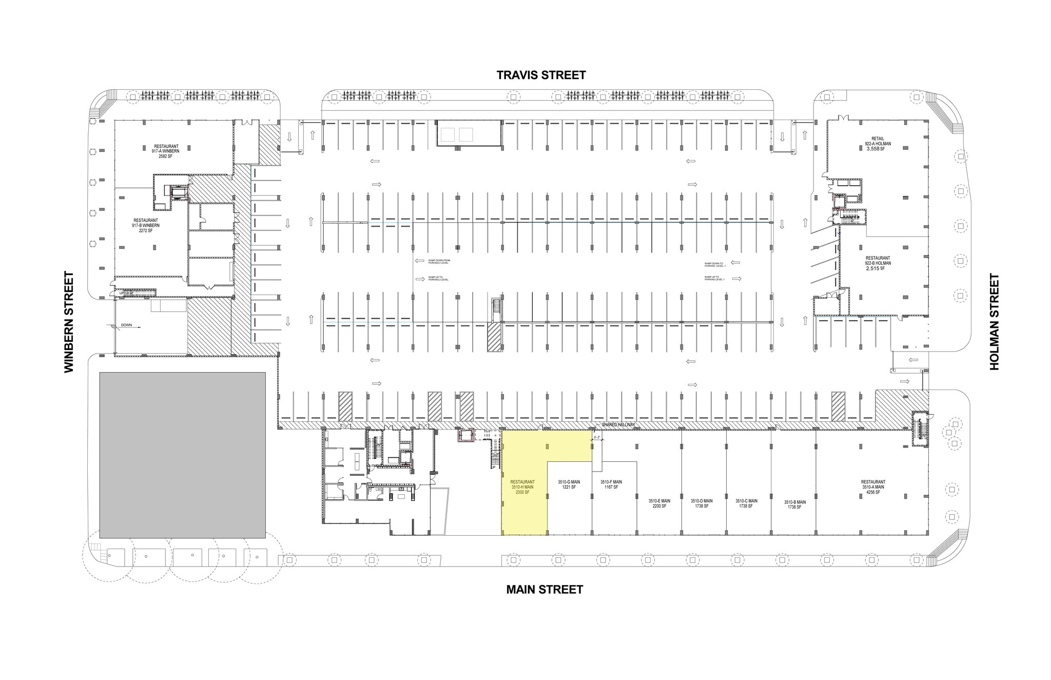 3550 Main St, Houston, TX for lease Site Plan- Image 1 of 2