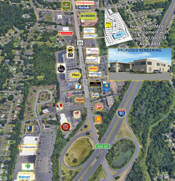 1210 Silas Deane Hwy, Wethersfield, CT for lease - Aerial - Image 2 of 3