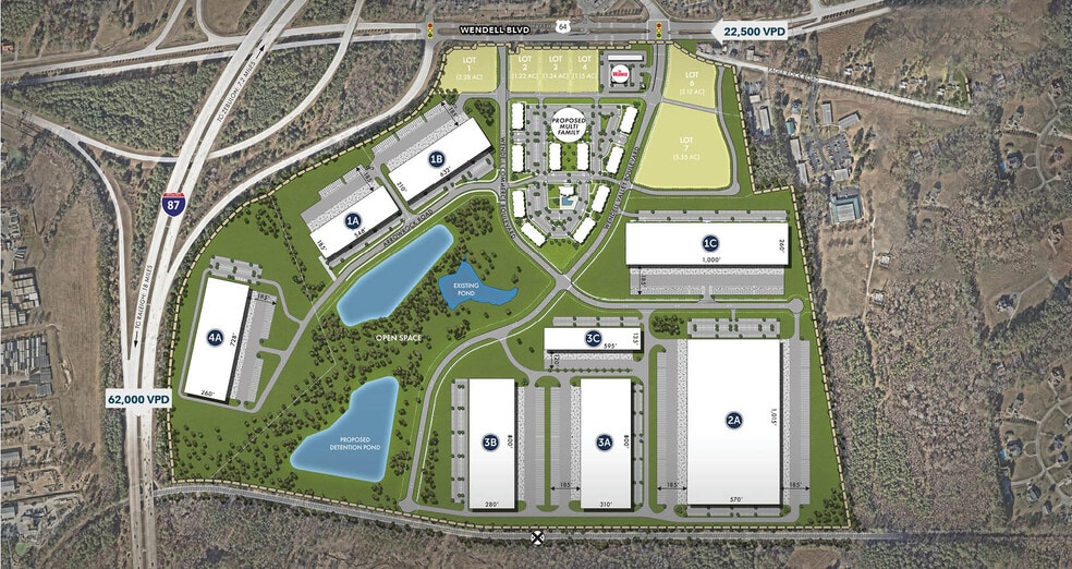 400 Wendell Blvd, Wendell, NC for lease - Aerial - Image 1 of 3