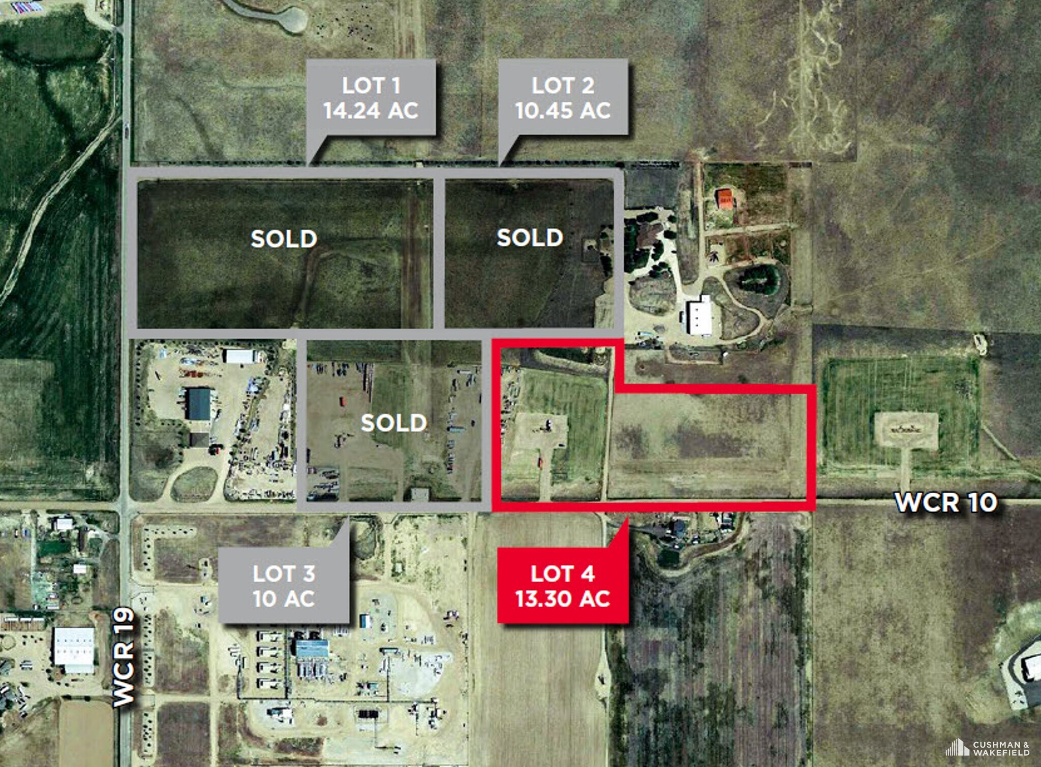 WCR 19 & WCR 10, Fort Lupton, CO for sale Aerial- Image 1 of 2