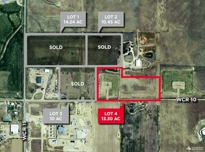 WCR 19 & WCR 10, Fort Lupton, CO - AERIAL  map view