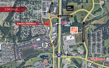 S 52nd st & Horsebarn Rd, Rogers, AR - aerial  map view