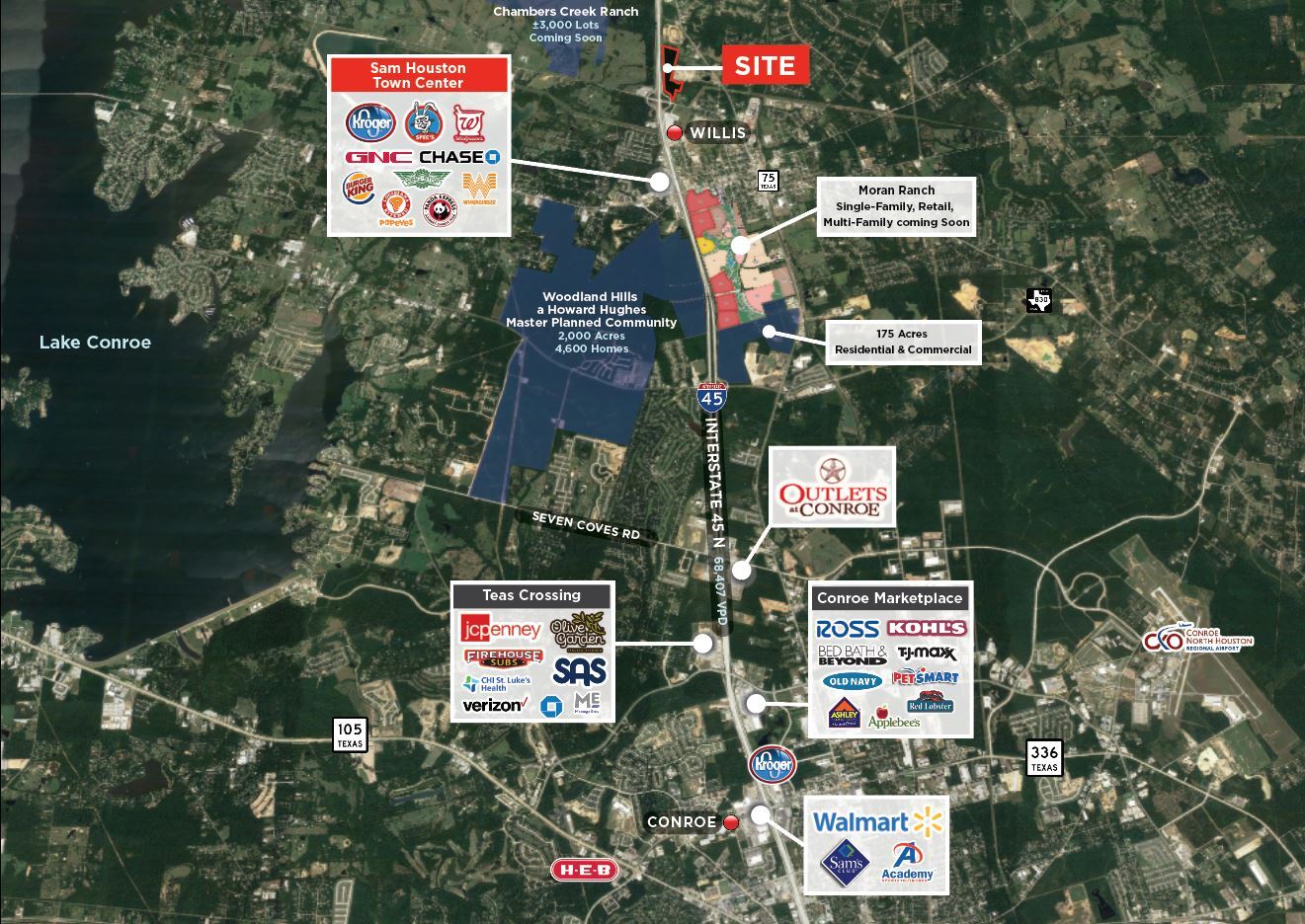 Longstreet & I45, Willis, TX 77318 46 Acres Longstreet & I45