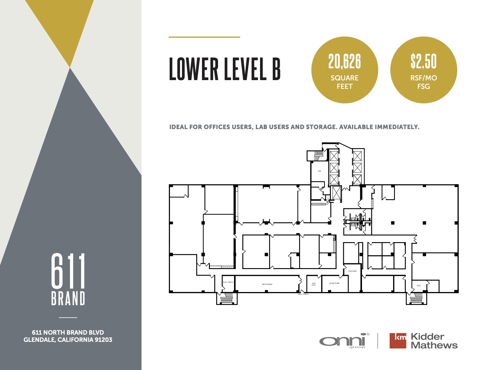 611 N Brand Blvd, Glendale, CA for lease Floor Plan- Image 1 of 1