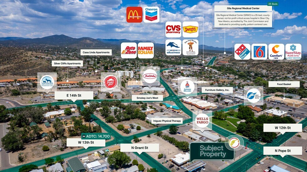 123 W 12th St, Silver City, NM for sale - Aerial - Image 2 of 2