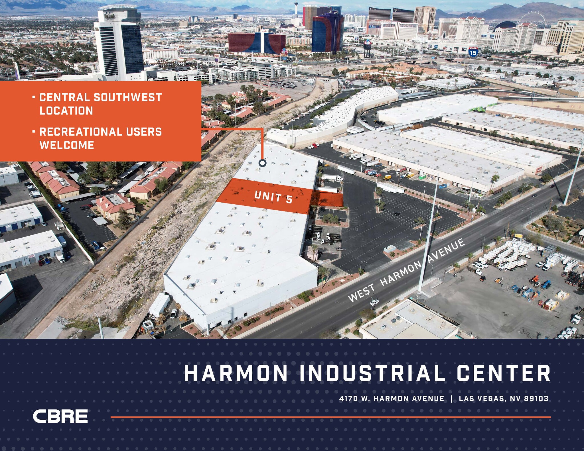 4170 W Harmon Ave, Las Vegas, NV for lease Aerial- Image 1 of 8