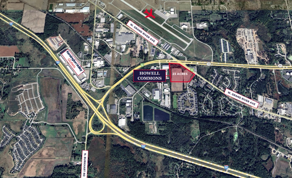 Northeast Corner of Grand River Ave & M-59, Howell, MI for lease - Aerial - Image 2 of 4