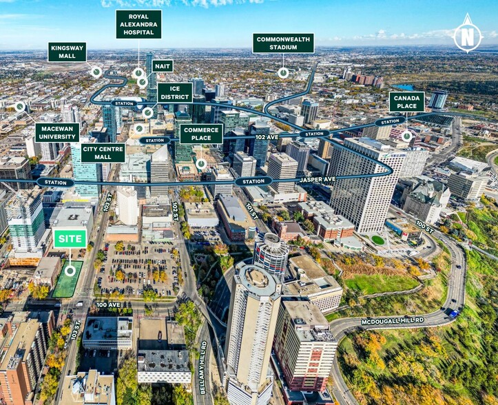 10008 103 Av NW, Edmonton, AB for sale - Aerial - Image 1 of 2