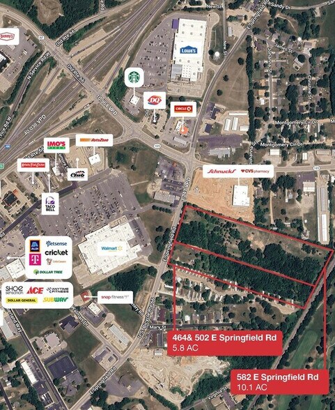 582 E Springfield Rd, Sullivan, MO for sale - Aerial - Image 3 of 4