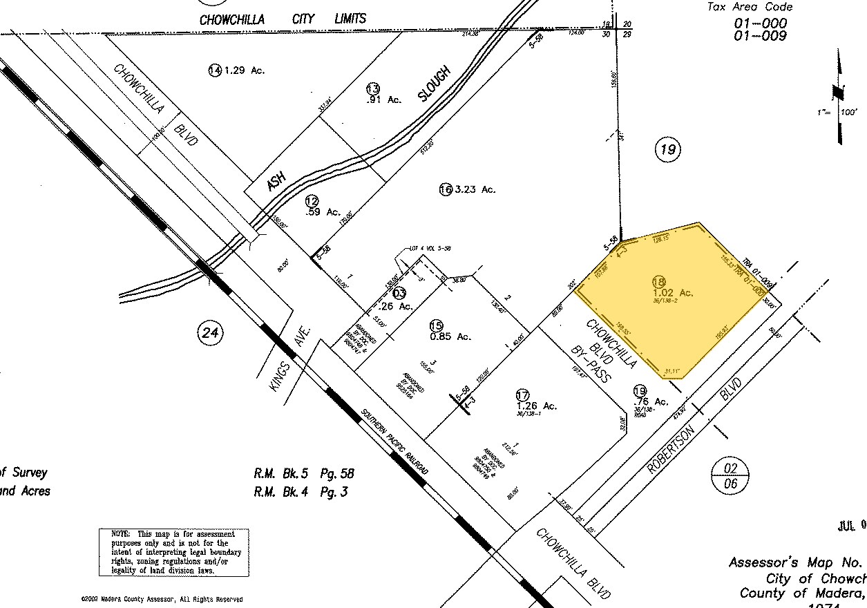 245 E Robertson Blvd, Chowchilla, CA for sale Plat Map- Image 1 of 1