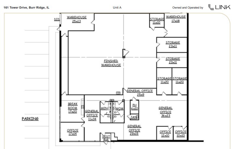 161 Tower Dr, Burr Ridge, IL for lease Floor Plan- Image 1 of 1