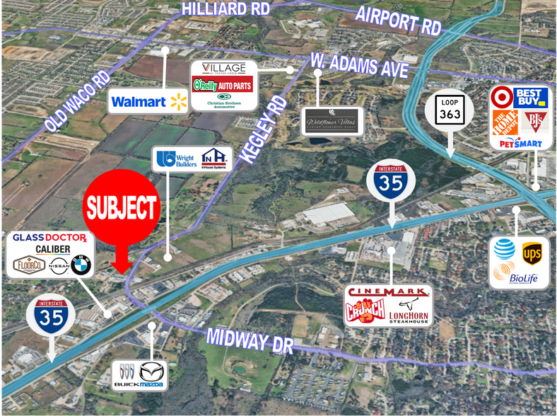 3396 Kegley rd, Temple, TX for lease - Aerial - Image 2 of 5