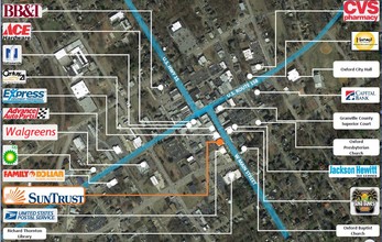 140 Main St, Oxford, NC - aerial  map view