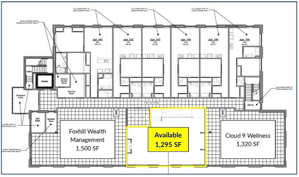 80-92 Bridge St, Dedham, MA for lease - Floor Plan - Image 2 of 7