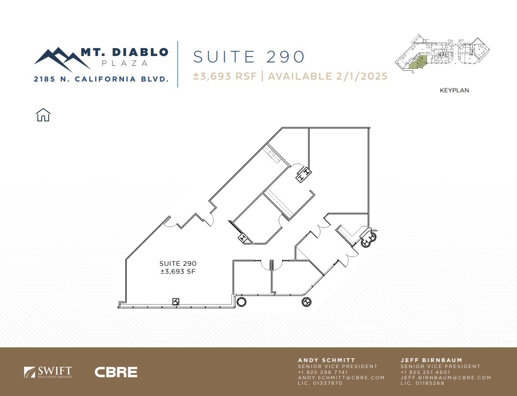 2185 N California Blvd, Walnut Creek, CA for lease Floor Plan- Image 1 of 1