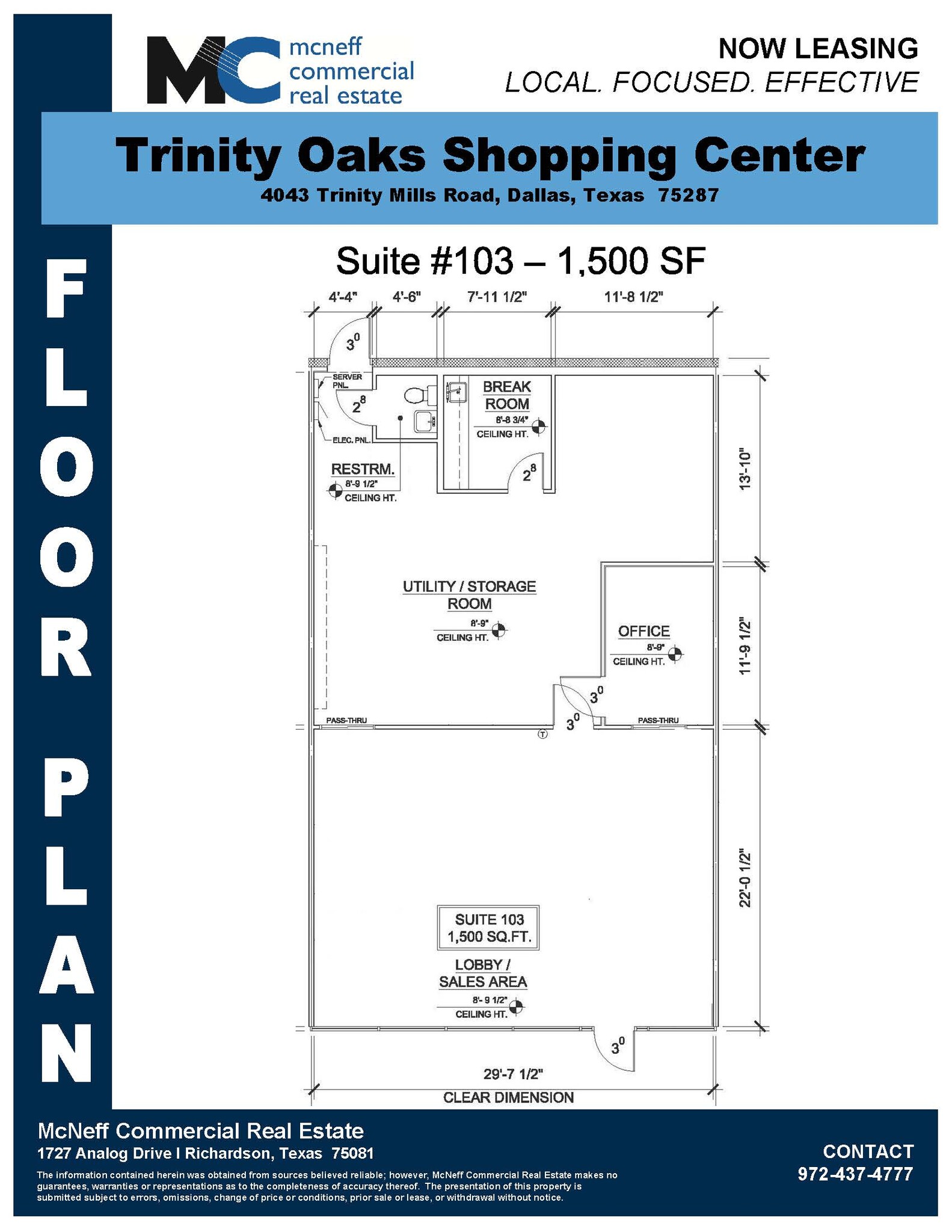 4043 E Trinity Mills Rd, Dallas, TX for lease Floor Plan- Image 1 of 2