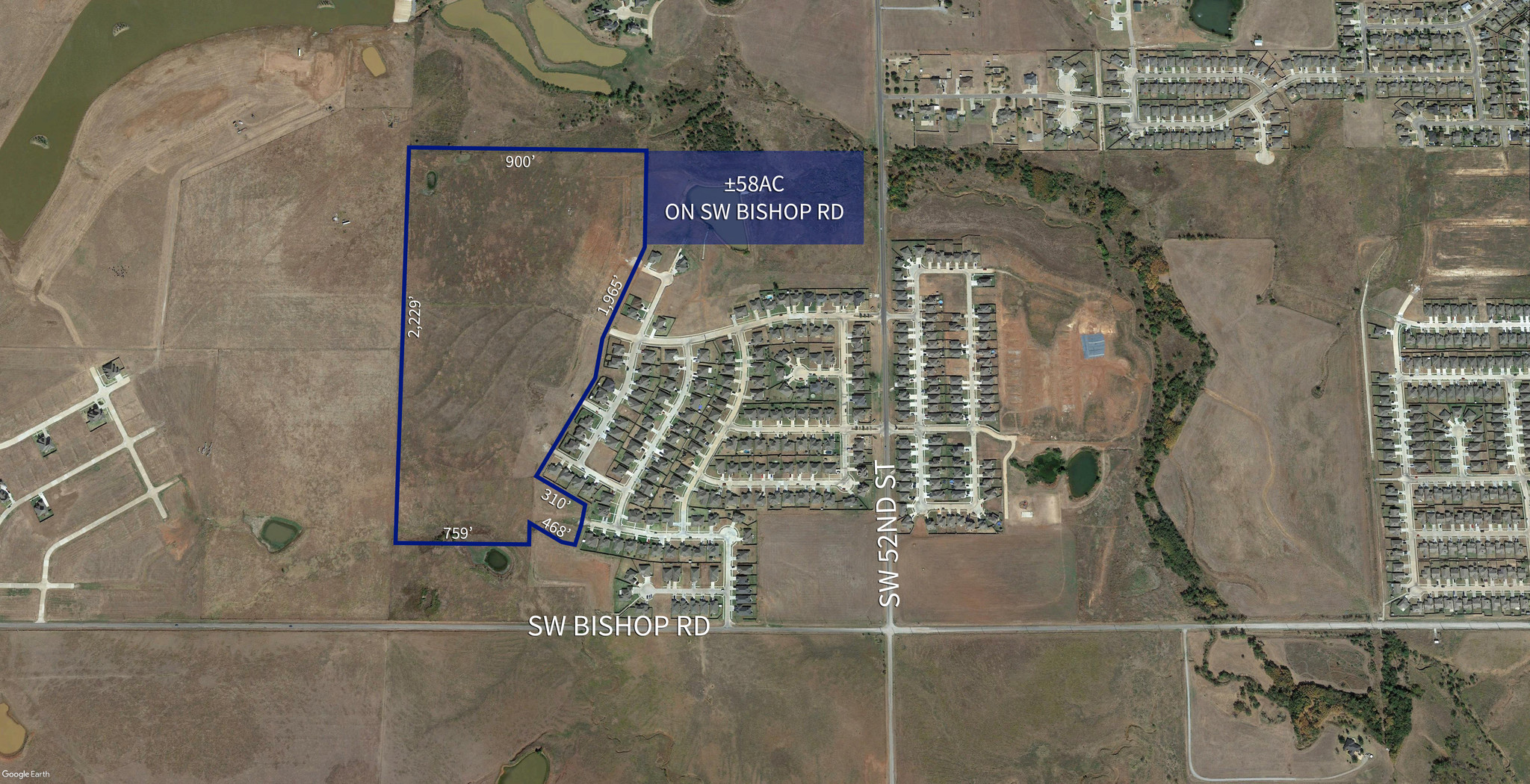 58AC On SW Bishop Rd, Lawton, OK for sale Aerial- Image 1 of 3