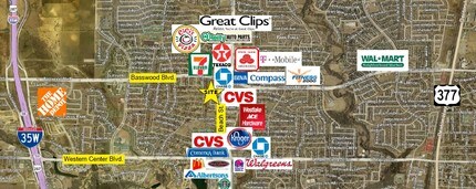 7350-7355 N Beach St, Fort Worth, TX - AERIAL  map view