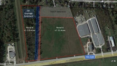 FM 2100, Crosby, TX - aerial  map view