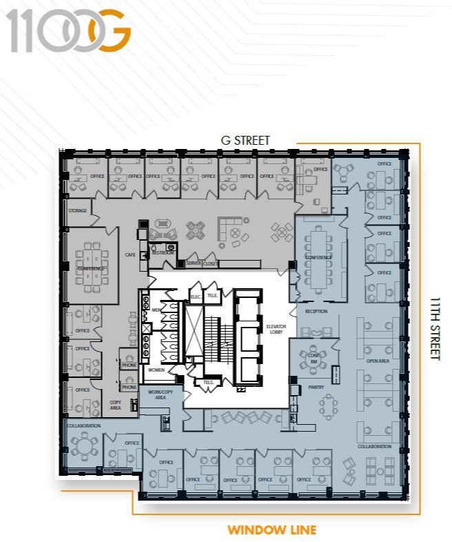 1100 G St NW, Washington, DC for lease Floor Plan- Image 1 of 1