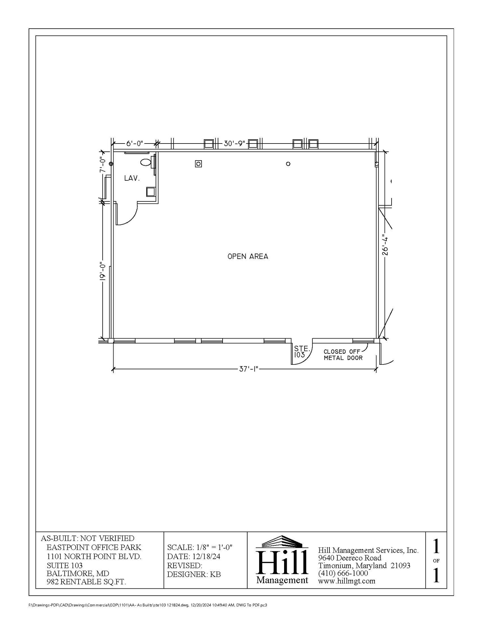 1101 N Point Blvd, Baltimore, MD for lease Floor Plan- Image 1 of 1