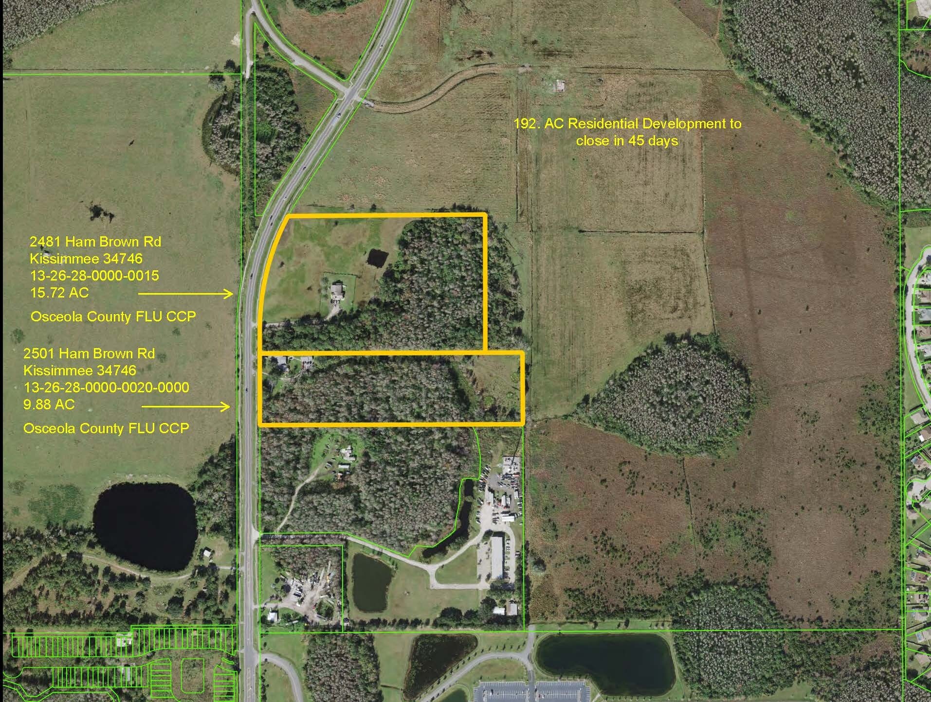 2501 Ham Brown Rd, Kissimmee, FL 34746 25.6 AC Two Residential Development Parcels