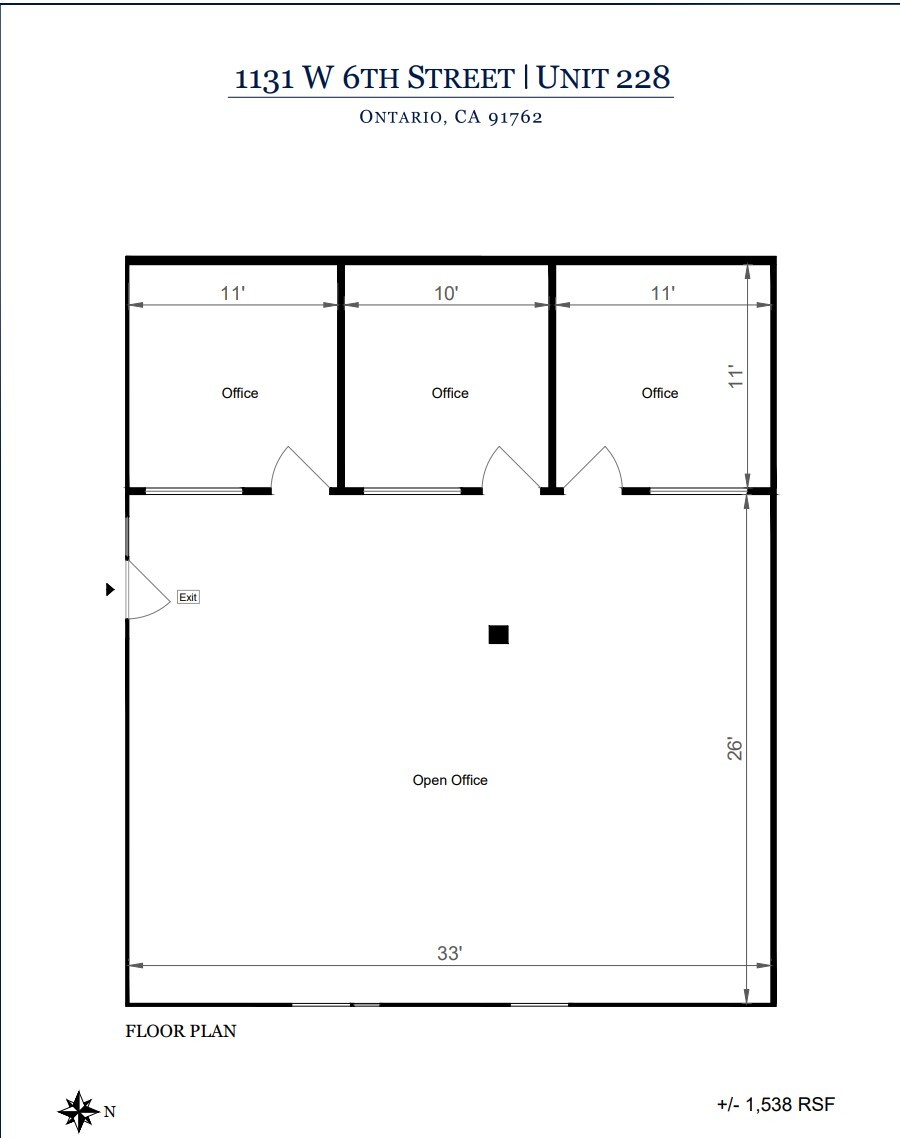 1131 W 6th St, Ontario, CA for lease Floor Plan- Image 1 of 1